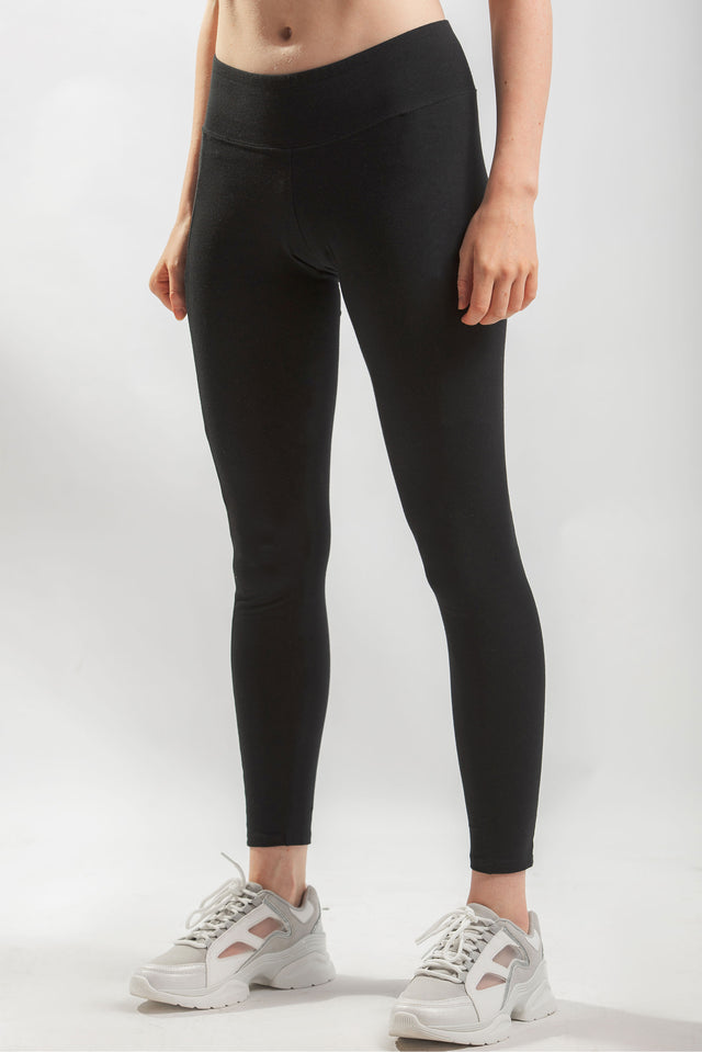 Mid Waist Cotton Leggings