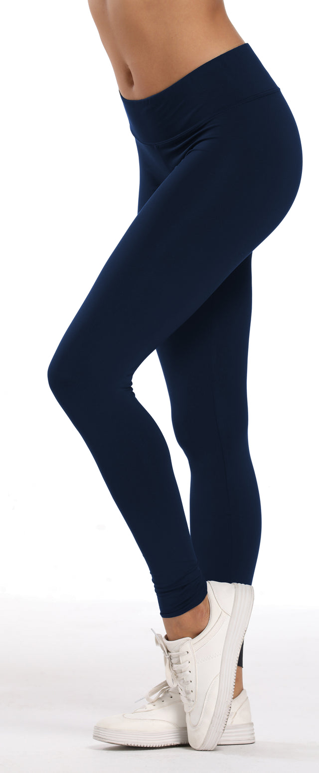 Sheebo Ultra Soft Full Length Lightweight Mid Waisted Classic Leggings  (Black, S/M) at  Women's Clothing store