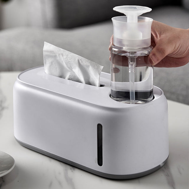 Cube Tissue Box Cover with Pump Dispenser Bottle