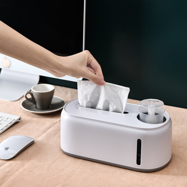 Cube Tissue Box Cover with Pump Dispenser Bottle